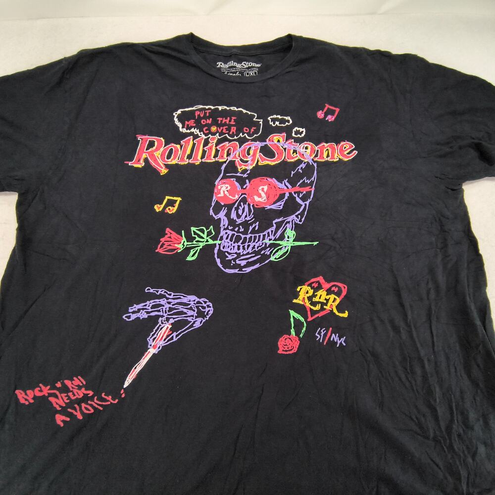 The Rolling Stones Short Sleeve Band Crew Neck T Shirt Mens Size Large L Black